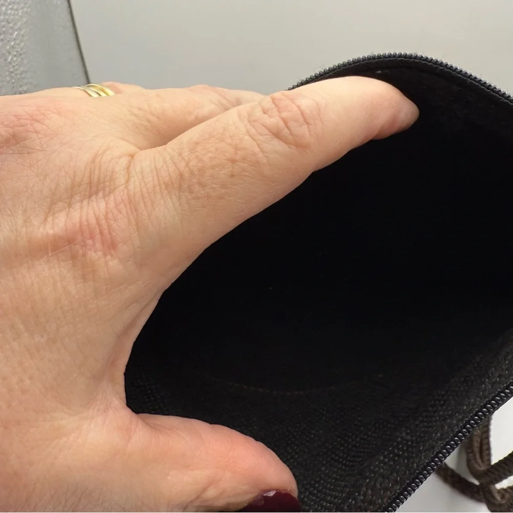 Vintage Leather And Hand Embroidered Passport Crossbody Purse 9x7.5 Inches Women - Picture 4 of 6